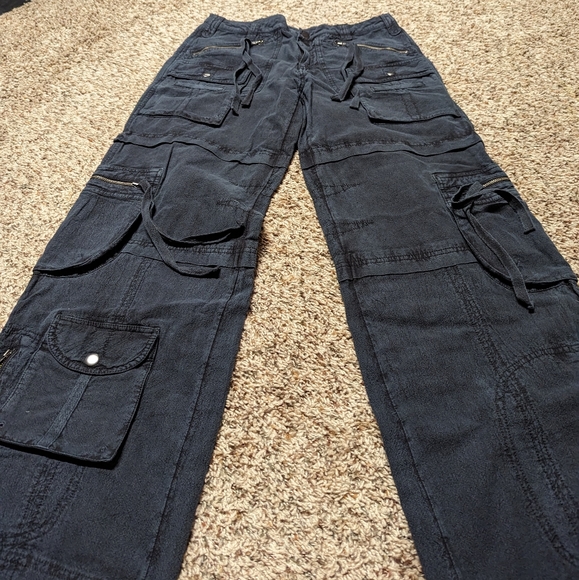 Free People Black Cargo Parachute Pants - Picture 3 of 7